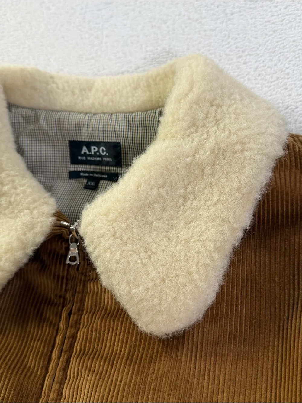 A.P.C. Paris Gilles Corduroy Sherpa Collar Bomber Jacket XXL Fits Men’s US XL
